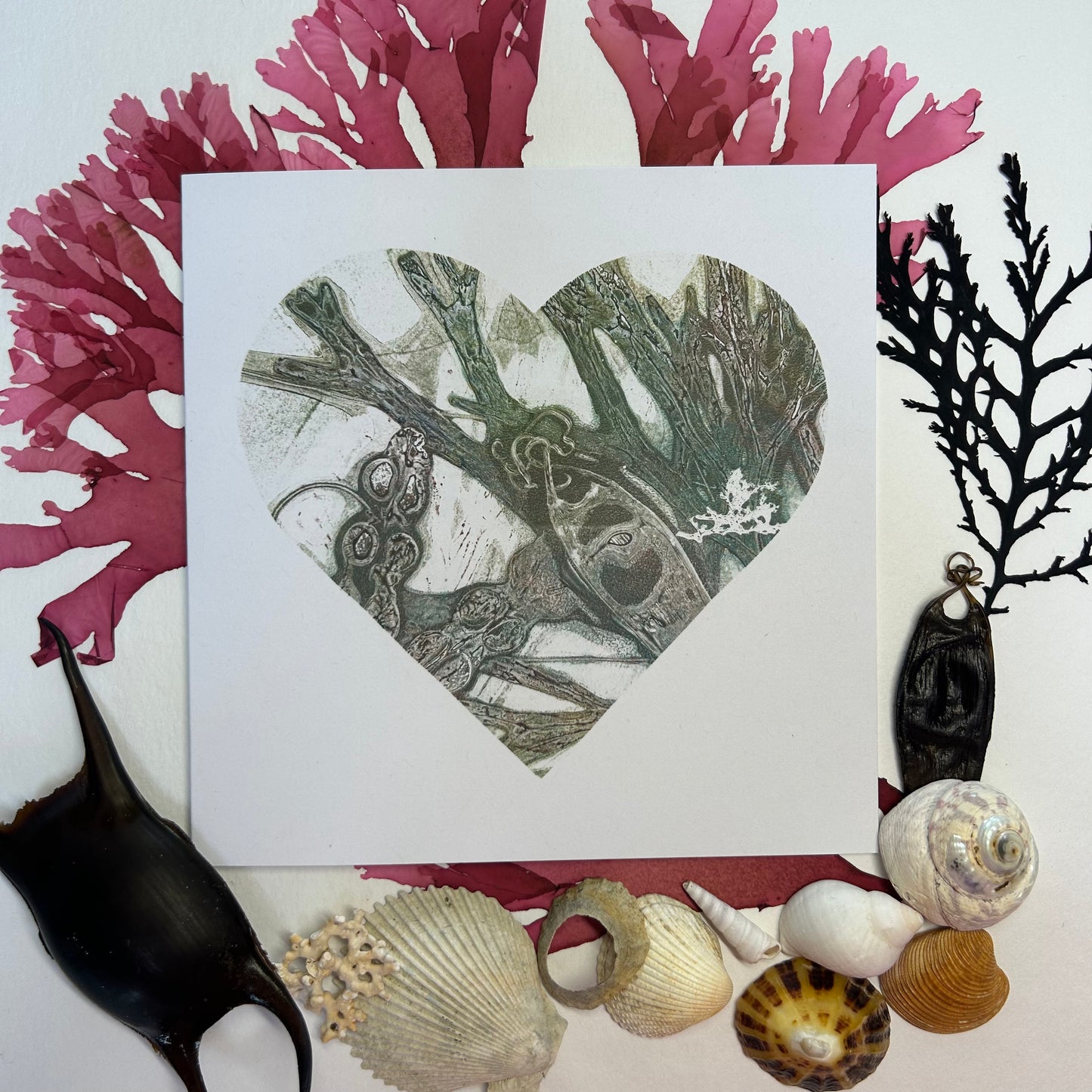 Handprinted Valentines Card - Islay's Strandline 1