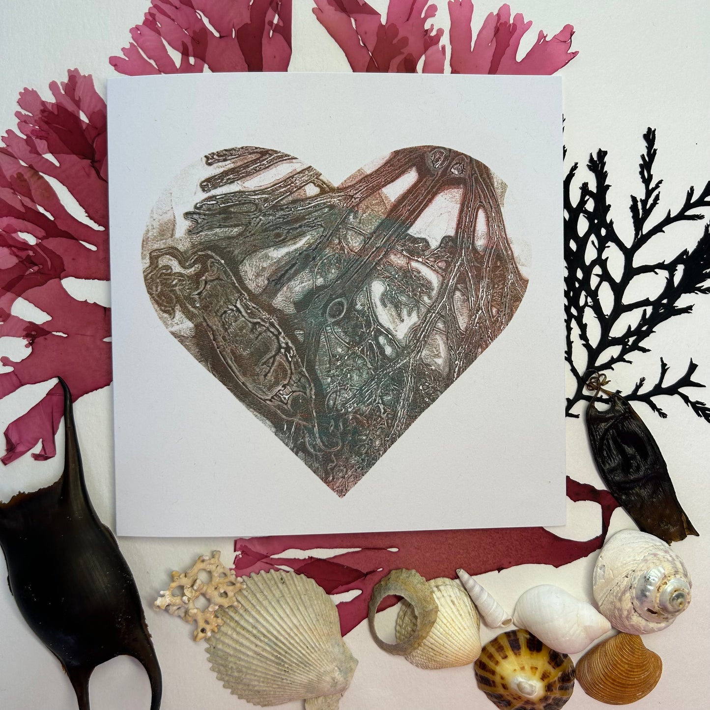 Handprinted Valentines Card - Islay's Strandline 16